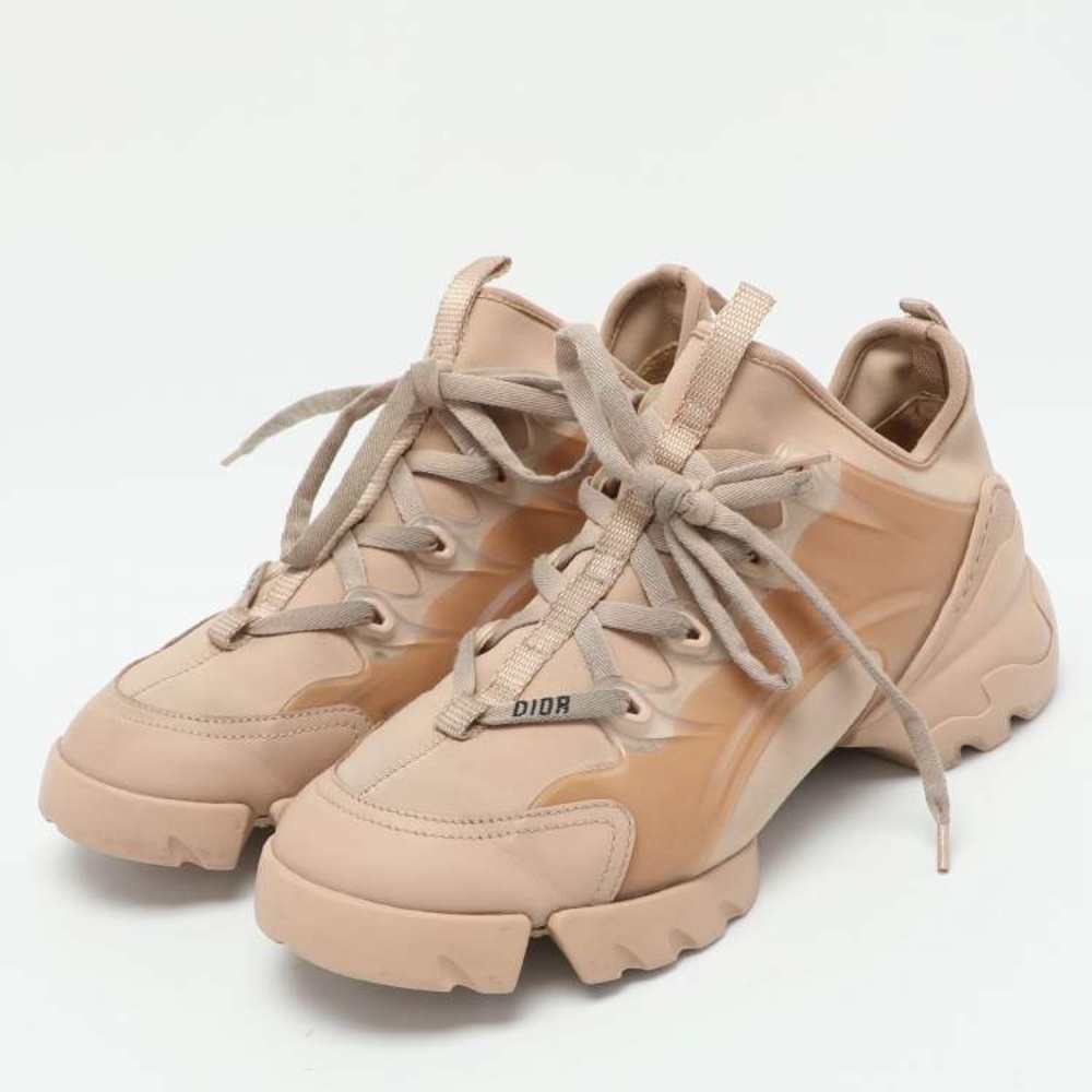 CHRISTIAN DIOR Nude Neoprene Rubber D-Connect Sneakers